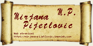 Mirjana Pijetlović vizit kartica
